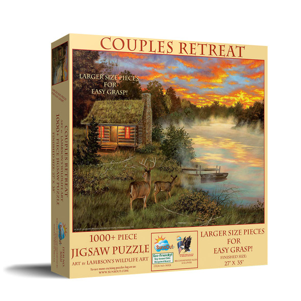 SUNSOUT INC - Couples Retreat - 1000 pc Large Pieces Jigsaw Puzzle by Artist: Lambson's Wildlife Art - Finished Size 27" x 35" - MPN# 50121