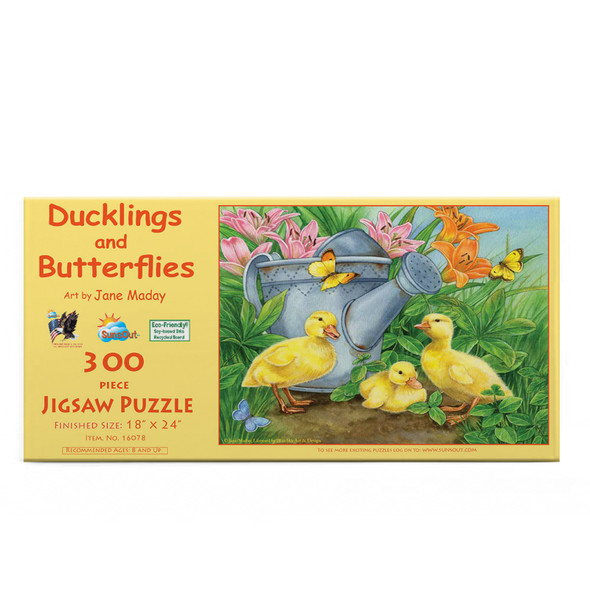 SUNSOUT INC - Ducklings and Butterflies - 300 pc Jigsaw Puzzle by Artist: Jane Maday - Finished Size 18" x 24" - MPN# 16078