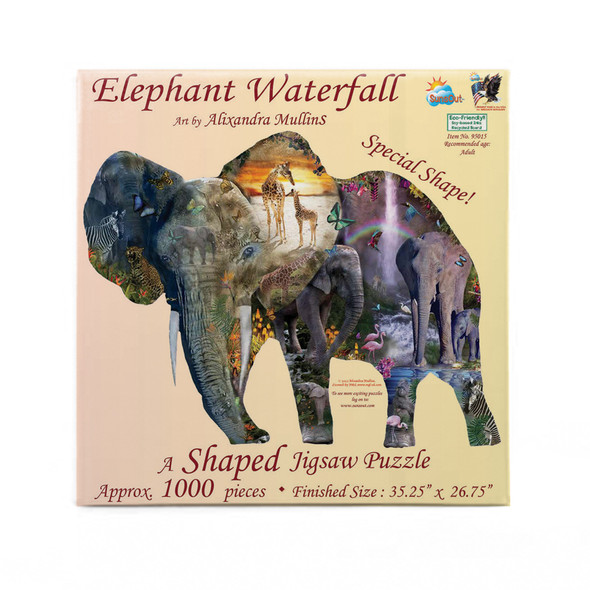 SUNSOUT INC - Elephant Habitat - 1000 pc Special Shape Jigsaw