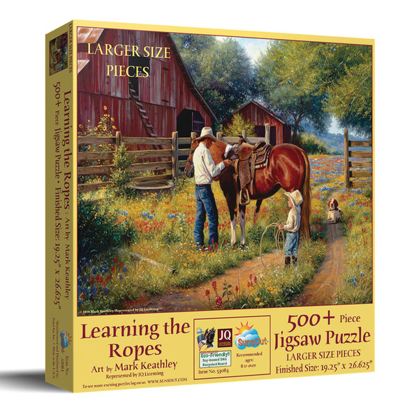SUNSOUT INC - Learning the Ropes - 500 pc Large Pieces Jigsaw Puzzle by Artist: Mark Keathley - Finished Size 19.25" x 26.625" - MPN# 53084