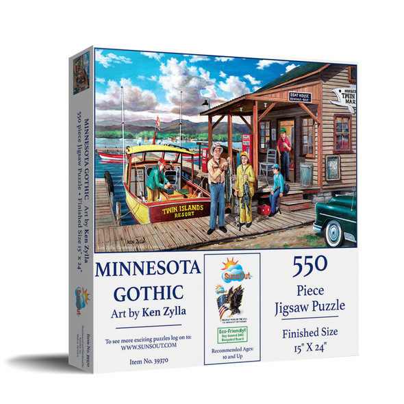 SUNSOUT INC - Minnesota Gothic - 550 pc Jigsaw Puzzle by Artist: Ken Zylla - Finished Size 15" x 24" - MPN# 39370