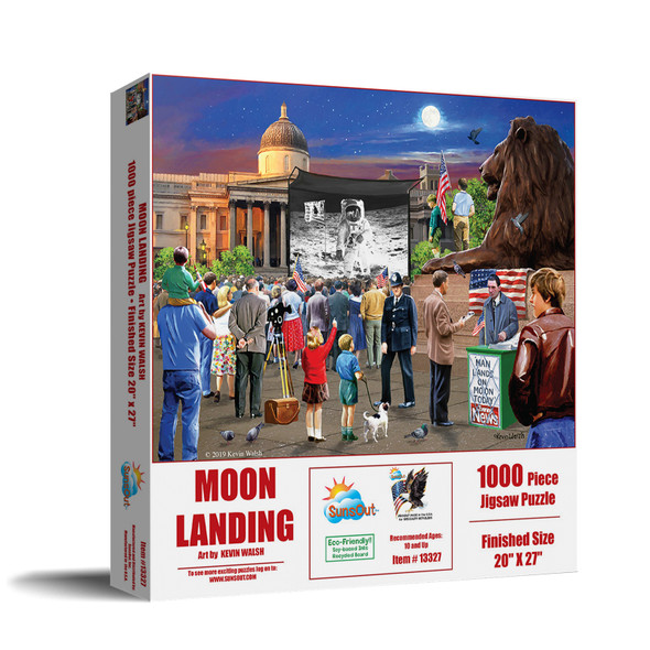 SUNSOUT INC - Moon Landing 1969 - 1000 pc Jigsaw Puzzle by Artist: Kevin Walsh - Finished Size 20" x 27" - MPN# 13327