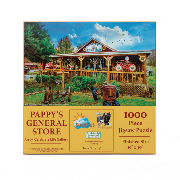 SUNSOUT INC - Pappy's General Store - 1000 pc Jigsaw Puzzle by Artist: Celebrate Life Gallery - Finished Size 19" x 30" - MPN# 30146