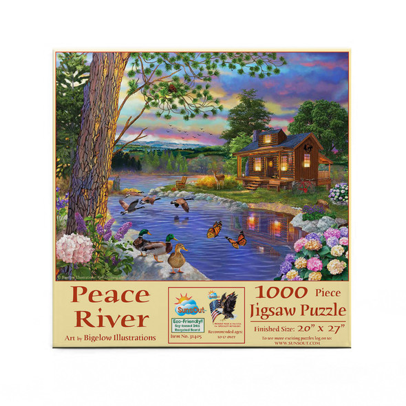 SUNSOUT INC - Peace River - 1000 pc Jigsaw Puzzle by Artist: Bigelow Illustrations - Finished Size 20" x 27" - MPN# 31405