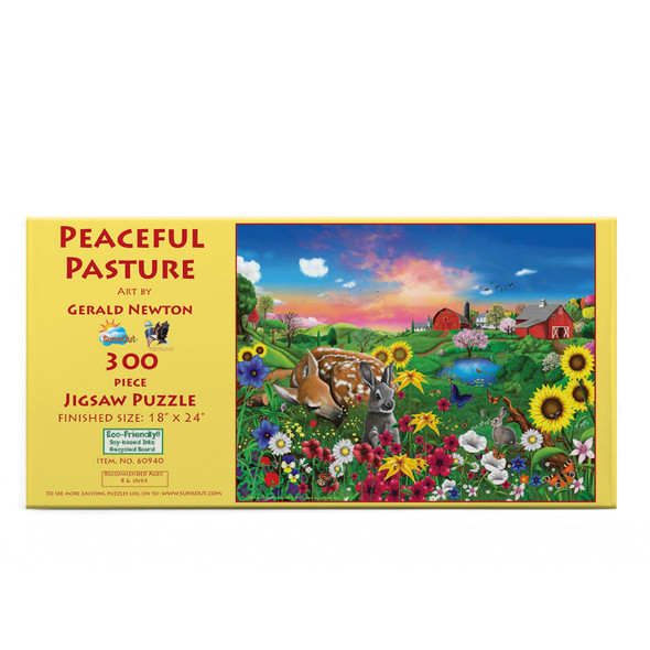 SUNSOUT INC - Peaceful Pastures - 300 pc Jigsaw Puzzle by Artist: Gerald Newton - Finished Size 18" x 24" - MPN# 60940
