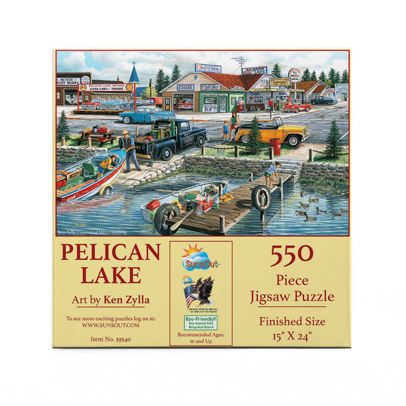 SUNSOUT INC - Pelican Lake - 550 pc Jigsaw Puzzle by Artist: Ken Zylla - Finished Size 15" x 24" - MPN# 39540