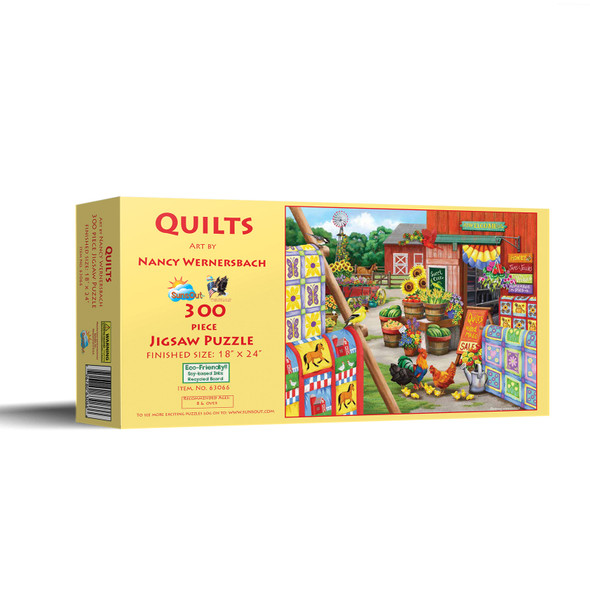 SUNSOUT INC - Quilts - 300 pc Jigsaw Puzzle by Artist: Nancy Wernersbach - Finished Size 18" x 24" - MPN# 63066
