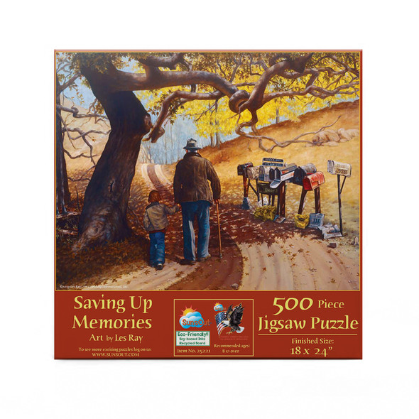 SUNSOUT INC - Saving Up Memories - 500 pc Jigsaw Puzzle by Artist: Les Ray - Finished Size 18" x 24" Fathers Day - MPN# 25221