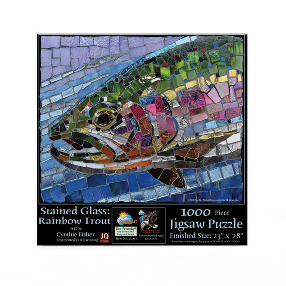 Stained Glass Rainbow Trout 1000 pc Jigsaw Puzzle by SUNSOUT INC