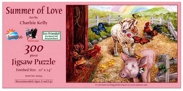 SUNSOUT INC - Summer of Love - 300 pc Jigsaw Puzzle by Artist: Charlsie Kelly - Finished Size 21" x 24" - MPN# 61055
