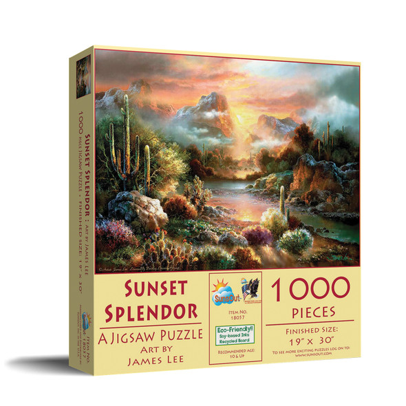 SUNSOUT INC - Sunset Splendor - 1000 pc Jigsaw Puzzle by Artist: James Lee - Finished Size 19" x 30" - MPN# 18057