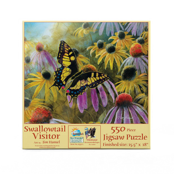 SUNSOUT INC - Swallowtail Vistor - 550 pc Jigsaw Puzzle by Artist: Jim Hansel - Finished Size 15.5" x 18" - MPN# 67322