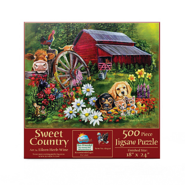SUNSOUT INC - Sweet Country - 500 pc Jigsaw Puzzle by Artist: Eileen Herb-witte - Finished Size 18" x 24" - MPN# 60410