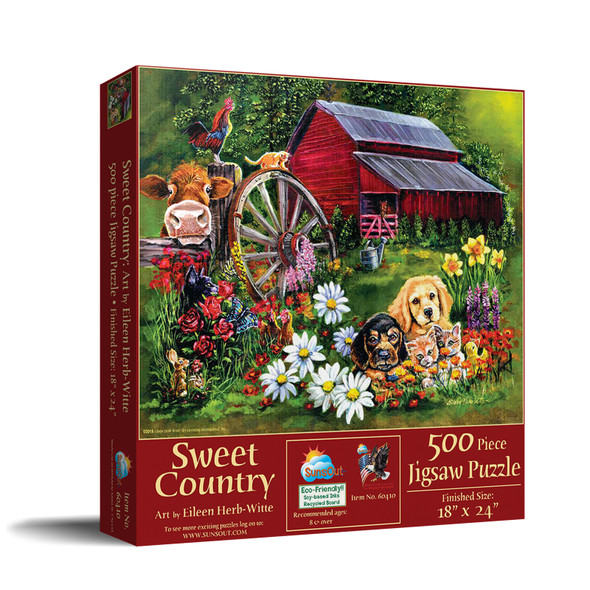 SUNSOUT INC - Sweet Country - 500 pc Jigsaw Puzzle by Artist: Eileen Herb-witte - Finished Size 18" x 24" - MPN# 60410