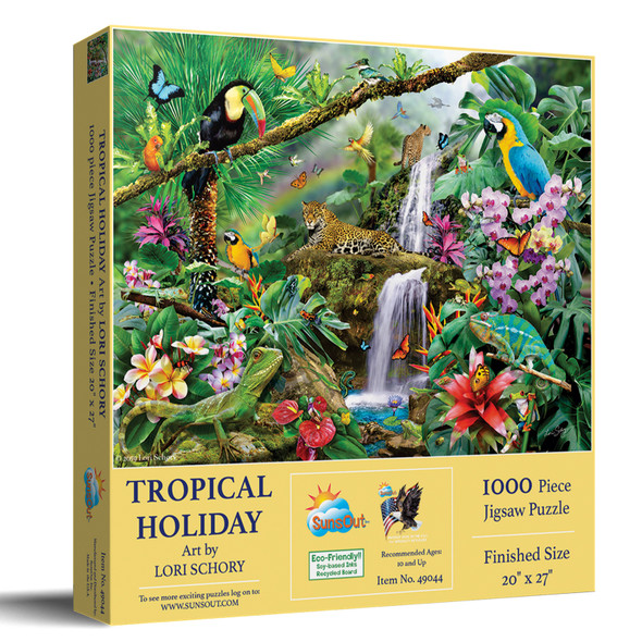 SUNSOUT INC - Tropical Holiday - 1000 pc Jigsaw Puzzle by Artist: Lori Schory - Finished Size 20" x 27" - MPN# 35098