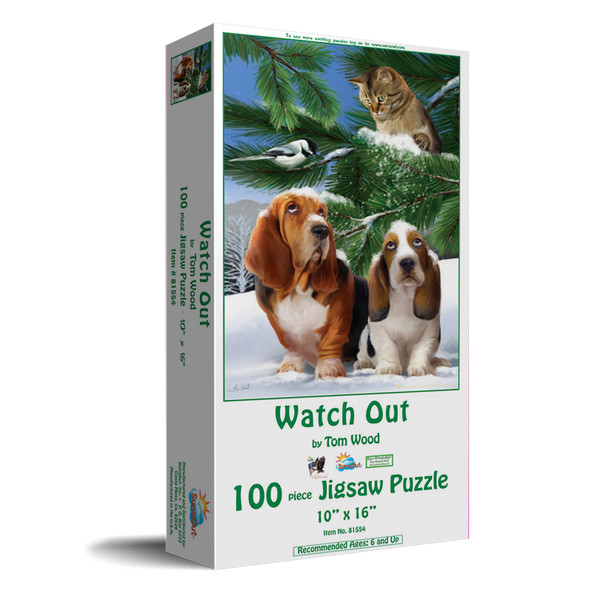 SUNSOUT INC - Watch Out - 100 pc Jigsaw Puzzle by Artist: Tom Wood - Finished Size 10" x 16" - MPN# 81554
