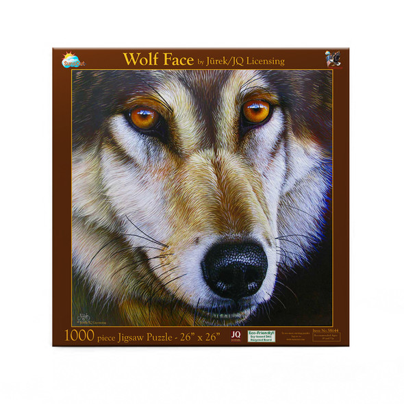 SUNSOUT INC - Wolf Face - 1000 pc Jigsaw Puzzle by Artist: Jurek - Finished Size 26" x 26" - MPN# 58644
