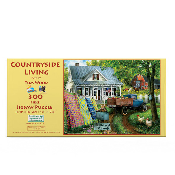SUNSOUT INC - Countryside Living - 300 pc Jigsaw Puzzle by Artist: Tom Wood - Finished Size 18" x 24" - MPN# 28729