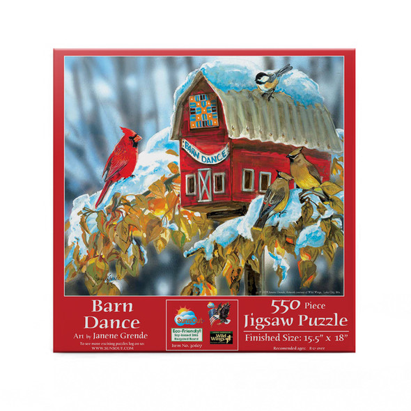 SUNSOUT INC - Barn Dance - 550 pc Jigsaw Puzzle by Artist: Janene Grende - Finished Size 15.5" x 18" Christmas - MPN# 30607