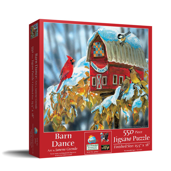 SUNSOUT INC - Barn Dance - 550 pc Jigsaw Puzzle by Artist: Janene Grende - Finished Size 15.5" x 18" Christmas - MPN# 30607