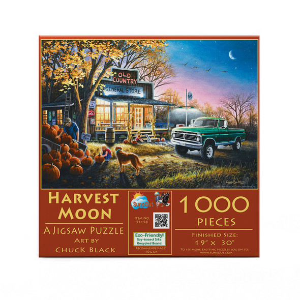 SUNSOUT INC - Harvest Moon - 1000 pc Jigsaw Puzzle by Artist: Chuck Black - Finished Size 19" x 30" - MPN# 55158