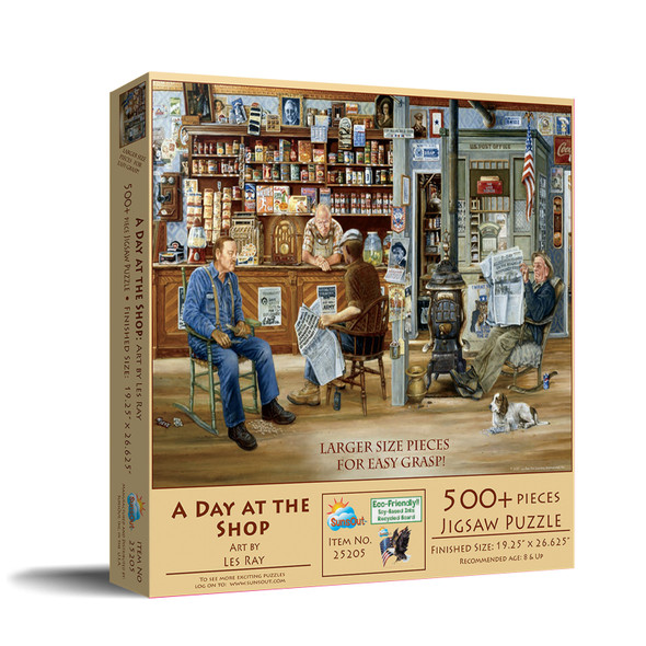 SUNSOUT INC A Day at the Shop 500  Large Size) pc Jigsaw Puzzle