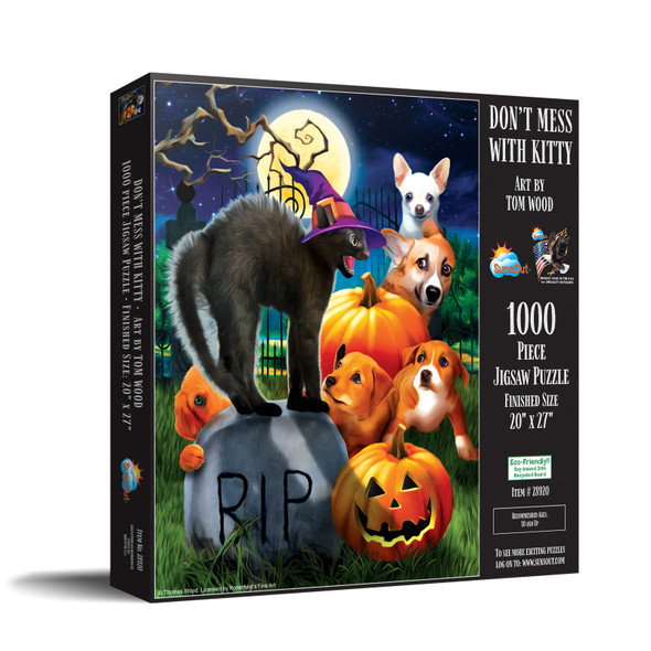 SUNSOUT INC - Don't mess with Kitty - 1000 pc Jigsaw Puzzle by Artist: Tom Wood - Finished Size 20" x 27" Halloween - MPN# 28920