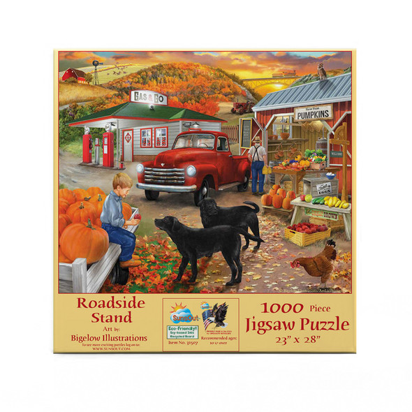 SUNSOUT INC - Roadside Stand - 1000 pc Jigsaw Puzzle by Artist: Bigelow Illustrations - Finished Size 23" x 28" - MPN# 31507
