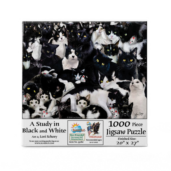 SUNSOUT INC - Study in Black and White - 1000 pc Jigsaw Puzzle by Artist: Lori Schory - Finished Size 20" x 27" - MPN# 35180
