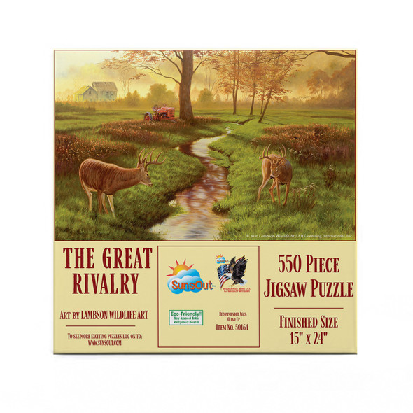 SUNSOUT INC - the Great Rivalry - 550 pc Jigsaw Puzzle by Artist: Lambson's Wildlife Art - Finished Size 15" x 24" - MPN# 50164