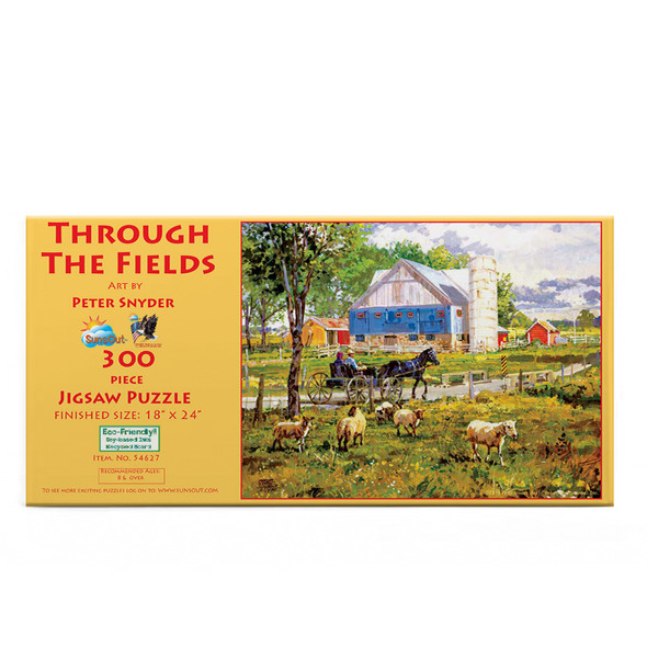 SUNSOUT INC - Through the Fields - 300 pc Jigsaw Puzzle by Artist: Peter Snyder - Finished Size 18" x 24" - MPN# 54627