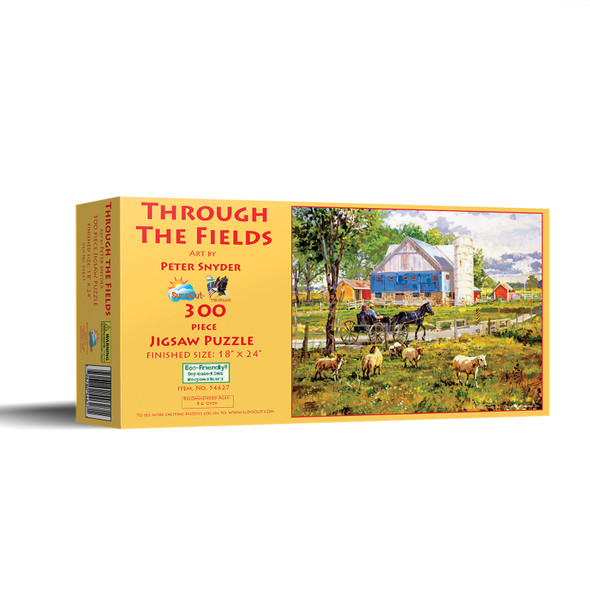 SUNSOUT INC - Through the Fields - 300 pc Jigsaw Puzzle by Artist: Peter Snyder - Finished Size 18" x 24" - MPN# 54627
