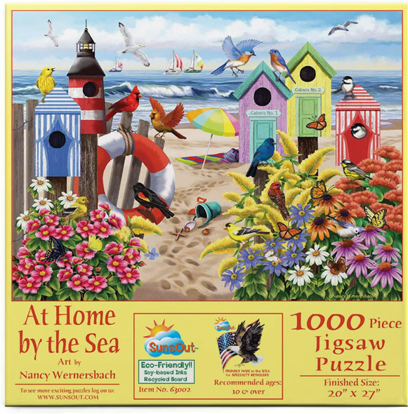 SUNSOUT INC - At Home by the Sea pc - 1000 pc Jigsaw Puzzle by Artist: Nancy Wernersbach - Finished Size 20" x 27" - MPN# 63002