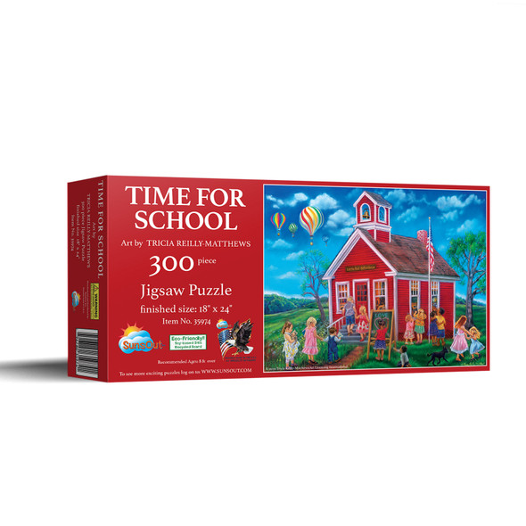 SUNSOUT INC - Time for School - 300 pc Jigsaw Puzzle by Artist: Tricia Reilly-Matthews - Finished Size 18" x 24" - MPN# 35974