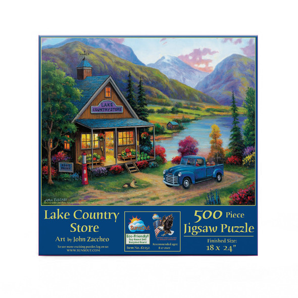 SUNSOUT INC - Lake Country Store - 500 pc Jigsaw Puzzle by Artist: John Zaccheo - Finished Size 18" x 24" - MPN# 62152