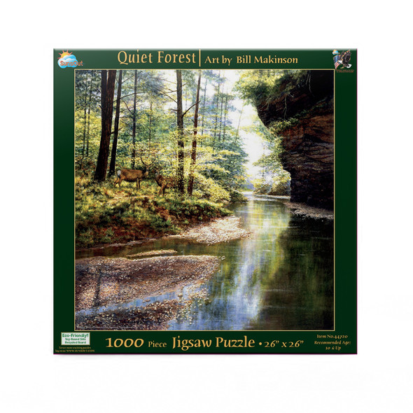 SUNSOUT INC - Quiet Forest - 1000 pc Jigsaw Puzzle by Artist: Bill Makinson - Finished Size 26" x 26" - MPN# 44720