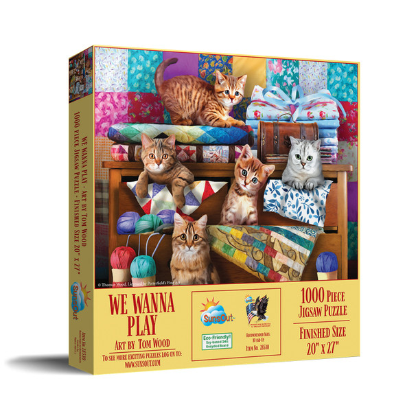 SUNSOUT INC - We Wanna Play - 1000 pc Jigsaw Puzzle by Artist: Tom Wood - Finished Size 20" x 27" - MPN# 28530