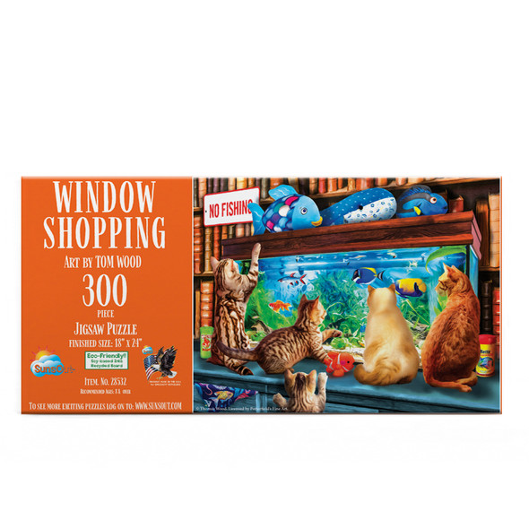 SUNSOUT INC - Window Shopping - 300 pc Jigsaw Puzzle by Artist: Tom Wood - Finished Size 18" x 24" - MPN# 28532