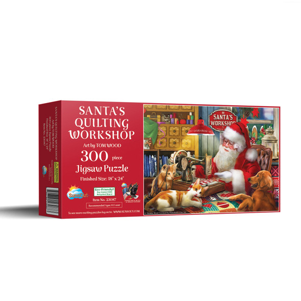 Santa's Quilting Workshop 300 pc Jigsaw Puzzle by SUNSOUT INC
