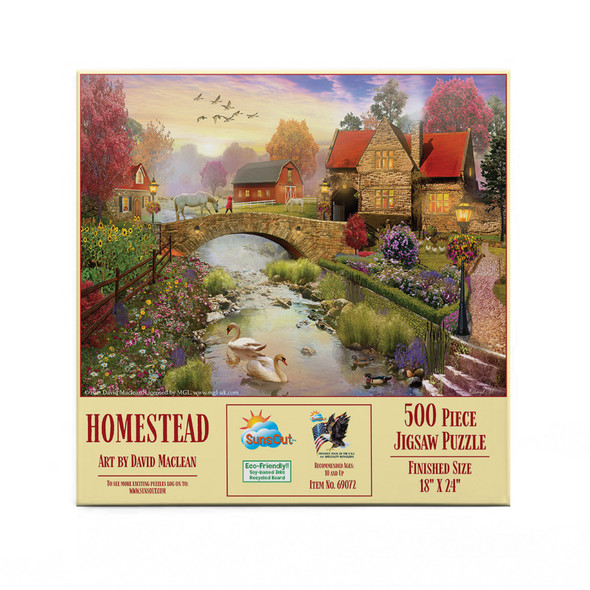 SUNSOUT INC - Homestead - 500 pc Jigsaw Puzzle by Artist: David Maclean - Finished Size 18" x 24" - MPN# 69072