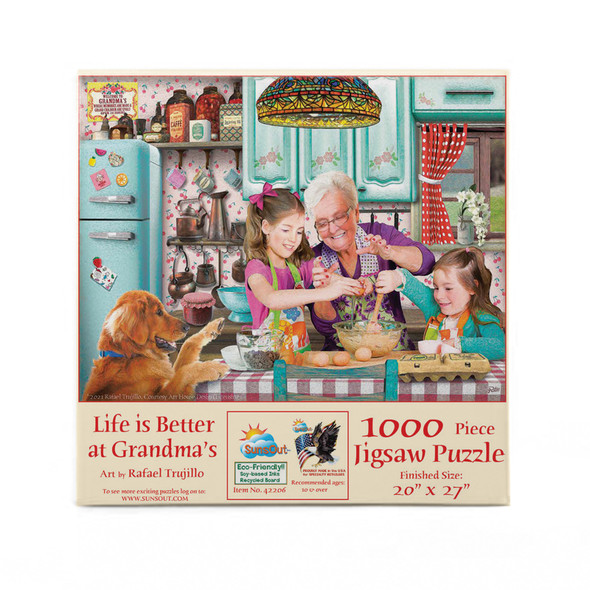 SUNSOUT INC - Life is Better at Grandma's - 1000 pc Jigsaw Puzzle by Artist: Rafael Trujillo - Finished Size 20" x 27" Mother's Day - MPN# 42206