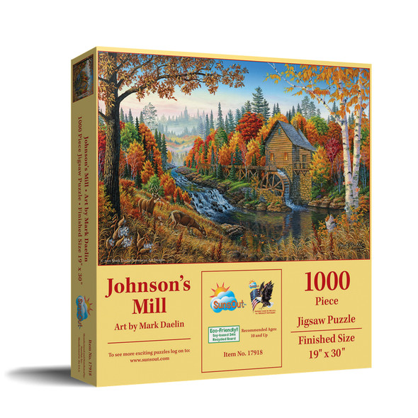 SUNSOUT INC - Johnson's Mill - 1000 pc Jigsaw Puzzle by Artist: Mark Daehlin - Finished Size 19" x 30" - MPN# 17918 SUNSOUT INC - Johnson's Mill - 1000 pc Jigsaw Puzzle by Artist: Mark Daehlin - Finished Size 19" x 30" - MPN# 17918