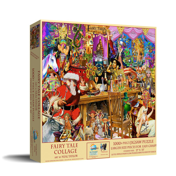 SUNSOUT INC - Fairy Tale Collage - 1000 pc Large Pieces Jigsaw Puzzle by Artist: Neal Taylor - Finished Size 27" x 35" Christmas - MPN# 61516