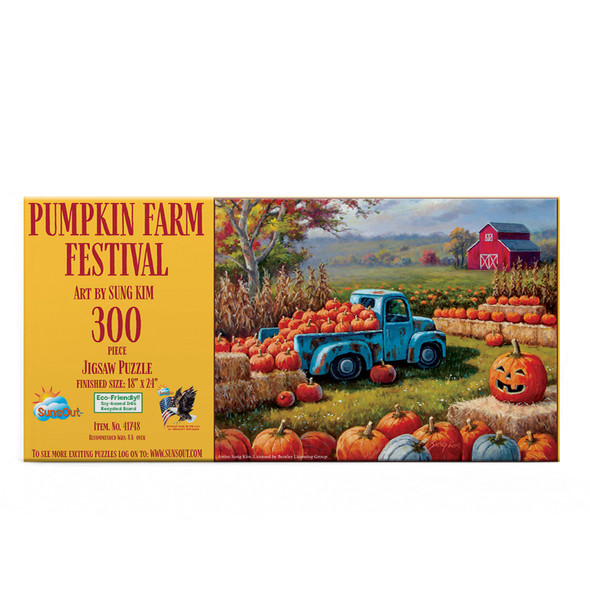 SUNSOUT INC - Pumpkin Farm Festival - 300 pc Jigsaw Puzzle by Artist: Sung Kim - Finished Size 18" x 24" Halloween - MPN# 41748