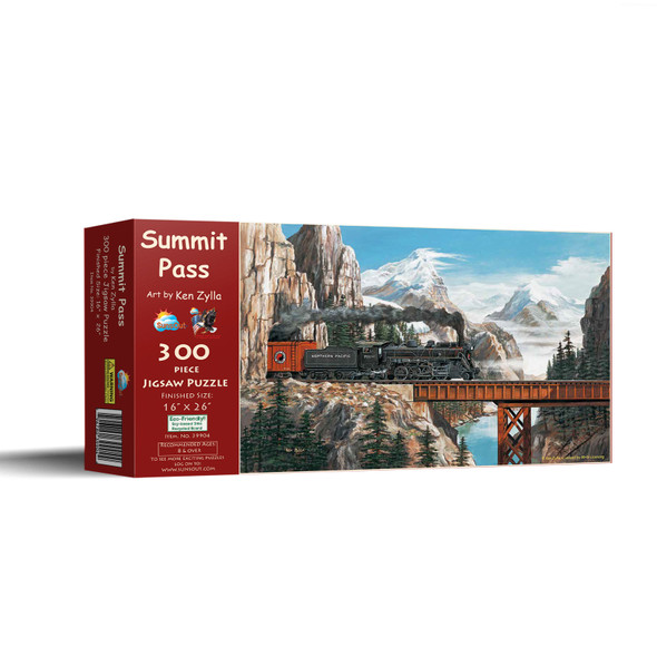 SUNSOUT INC - Summit Pass - 300 pc Jigsaw Puzzle by Artist: Ken Zylla - Finished Size 16" x 26" - MPN# 39904