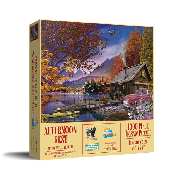 SUNSOUT INC - Afternoon Rest - 1000 pc Jigsaw Puzzle by Artist: Rafael Trujillo - Finished Size 20" x 27" - MPN# 42273