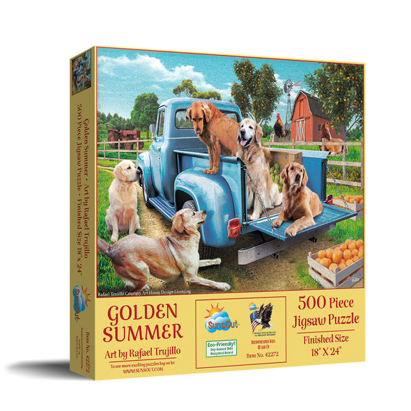 SUNSOUT INC - Golden Summer - 500 pc Jigsaw Puzzle by Artist: Rafael Trujillo - Finished Size 18" x 24" - MPN# 42272
