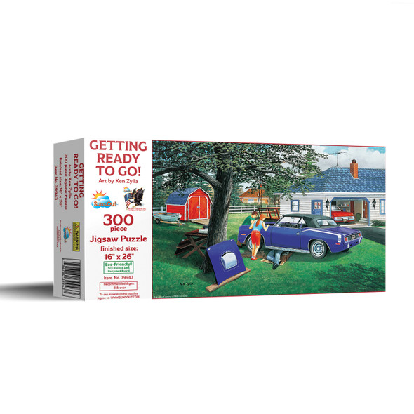 SUNSOUT INC - Getting Ready to Go - 300 pc Jigsaw Puzzle by Artist: Ken Zylla - Finished Size 16" x 26" - MPN# 39943