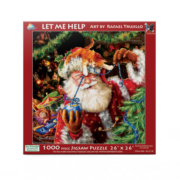 SUNSOUT INC - Let Me Help - 1000 pc Jigsaw Puzzle by Artist: Rafael Trujillo - Finished Size 26" x 26" Christmas - MPN# 42218