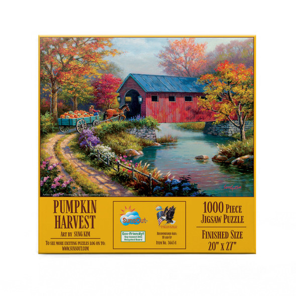 SUNSOUT INC - Pumpkin Harvest - 1000 pc Jigsaw Puzzle by Artist: Sung Kim - Finished Size 20" x 27" Halloween - MPN# 36654